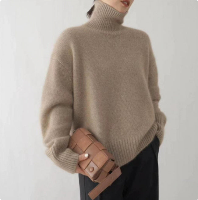 Pull en cachemire à col roulé