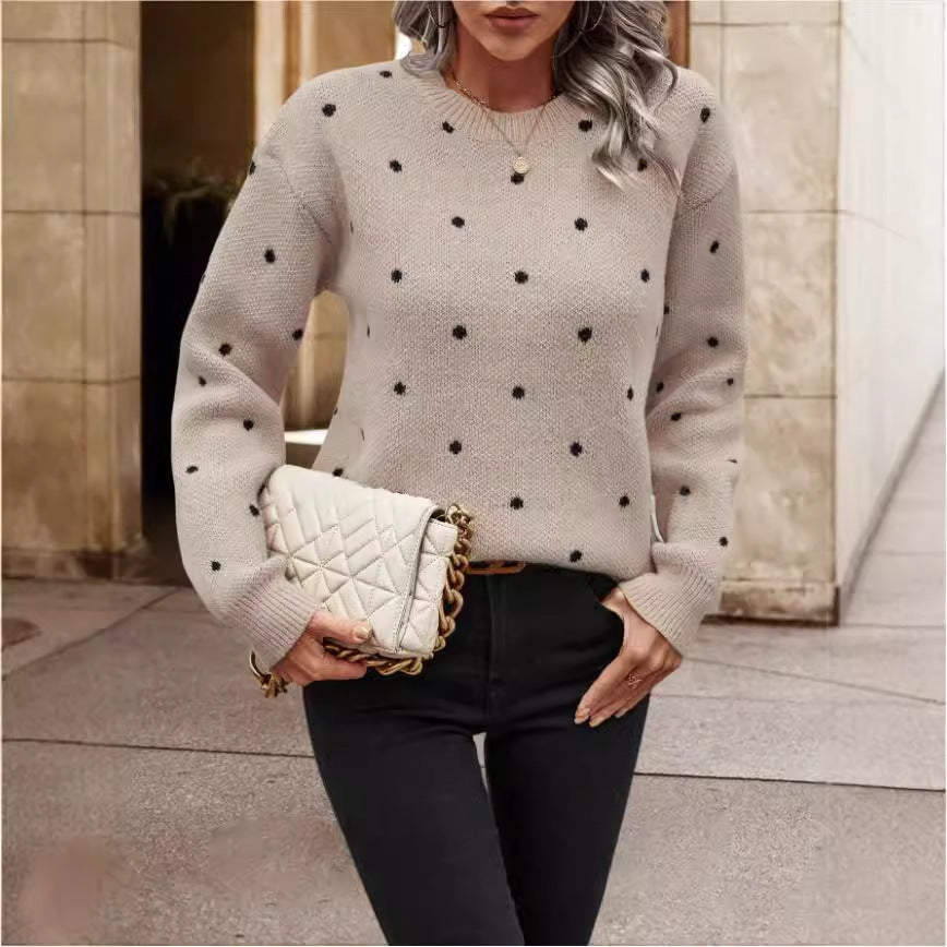 Pull en tricot à pois décontracté
