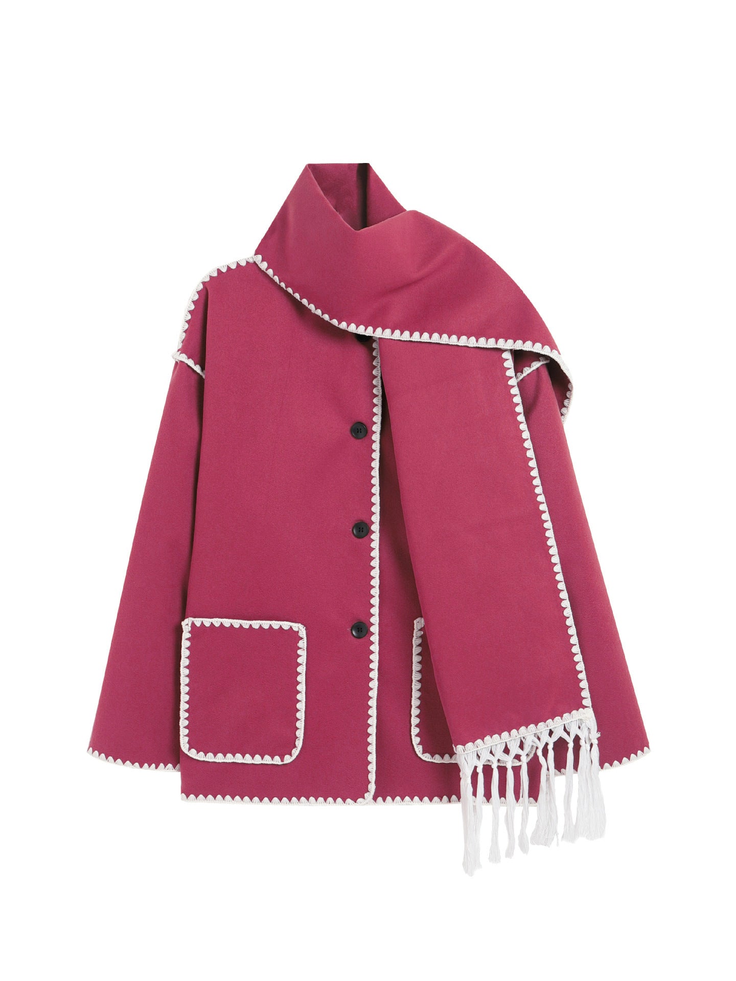 Manteau en laine avec écharpe