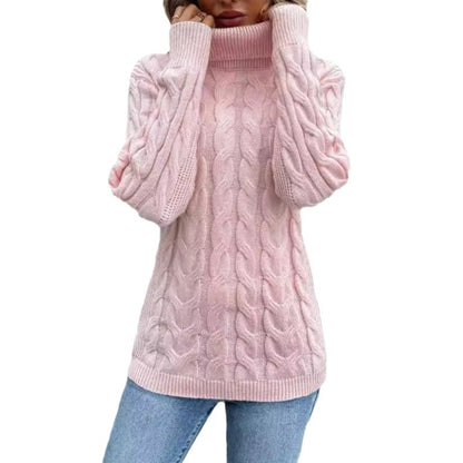 Pullover torsadé à col roulé