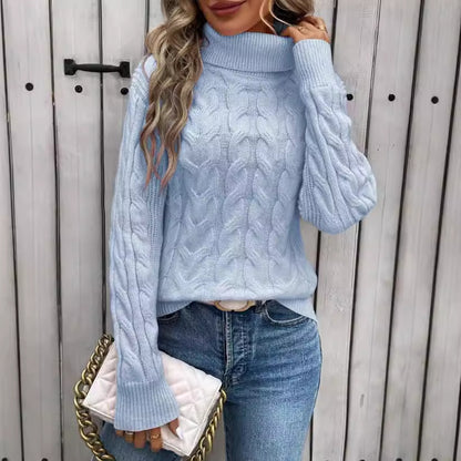 Pullover torsadé à col roulé