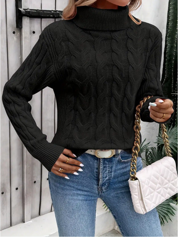Pullover torsadé à col roulé