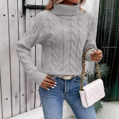 Pullover torsadé à col roulé
