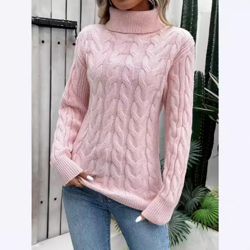 Pullover torsadé à col roulé