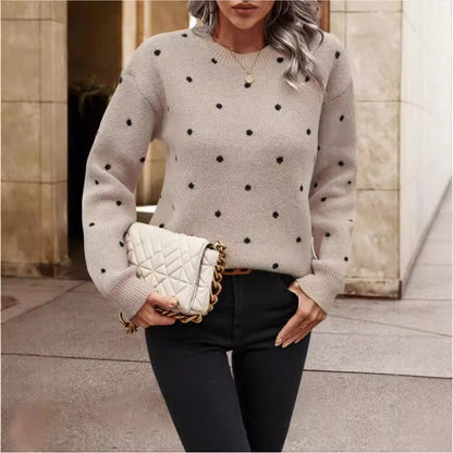 Pull en tricot à pois décontracté