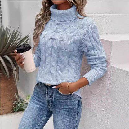Pullover torsadé à col roulé