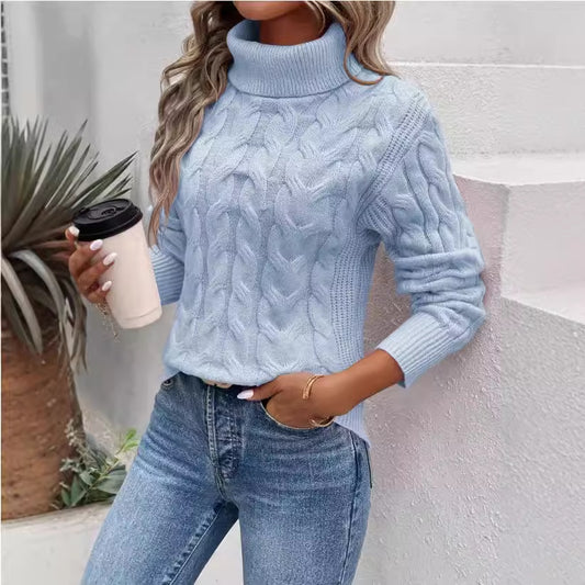 Pullover torsadé à col roulé