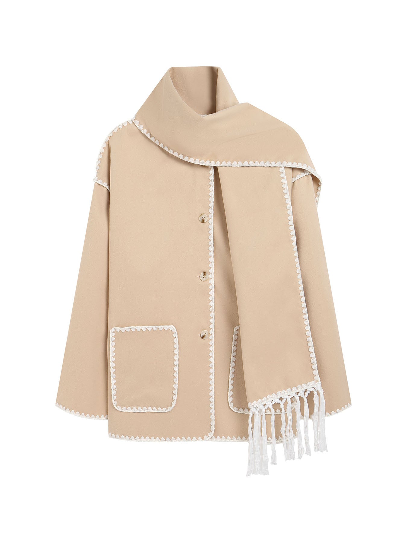 Manteau en laine avec écharpe